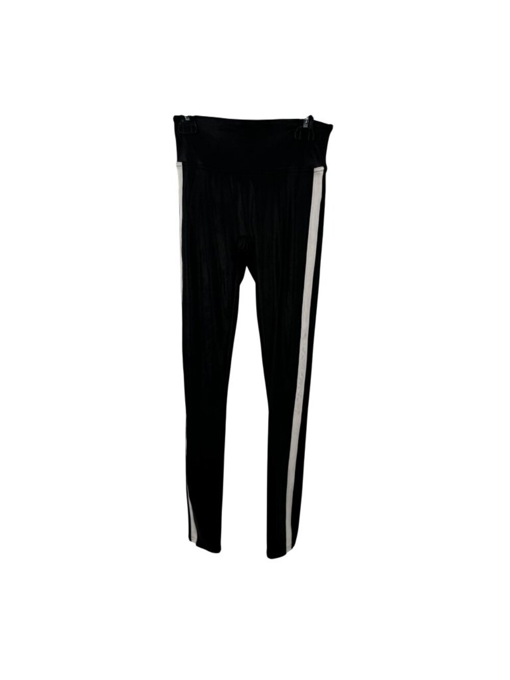 Spanx Faux Leather Leggings Womens XS Black High Rise Side Stripe